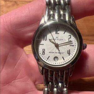 Anne Klein Metallic Silver Watch with White Dial